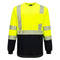 Portwest Hi-Vis Two-Tone Long Sleeve T-Shirt - Yellow/Black - 12 PACK - S197 Medium / Yellow - Overlook Boots