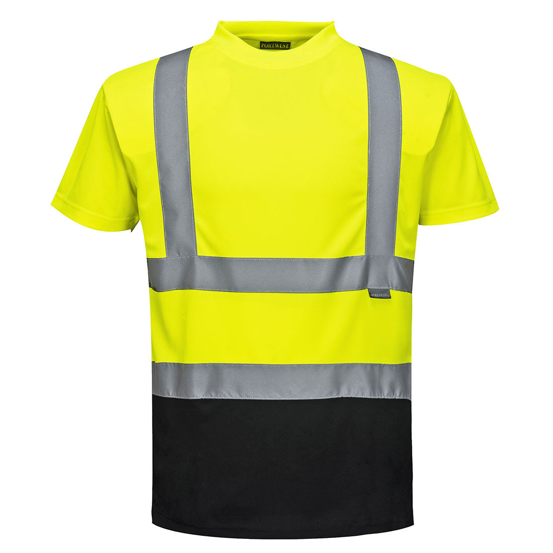 Portwest Hi-Vis Two-Tone Contrast T-Shirt - Yellow/Black - 12 PACK - S378 Medium / Yellow - Overlook Boots