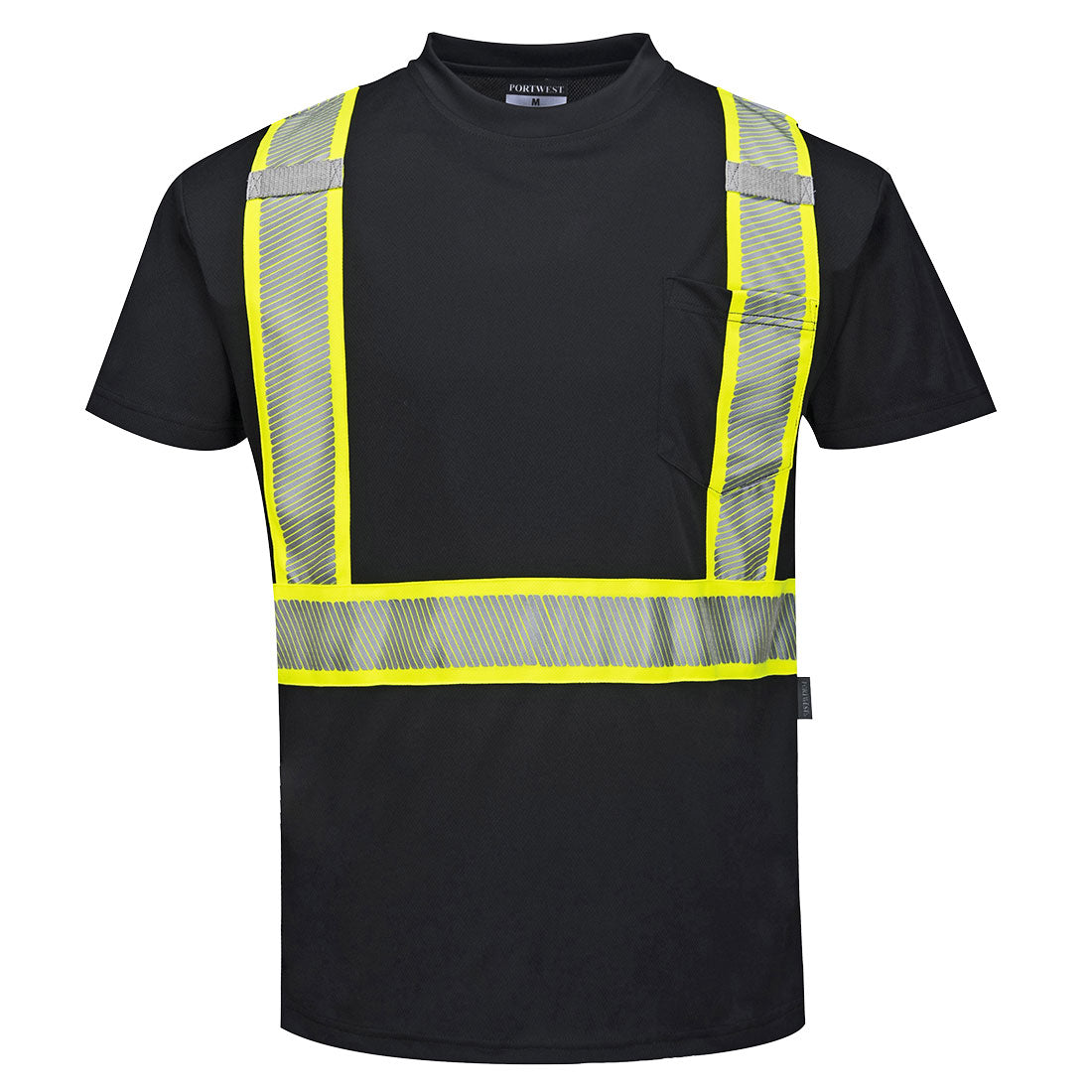 Portwest Iona Plus Enhanced T-Shirt - Black - 12 PACK - S396 Medium / Black - Overlook Boots