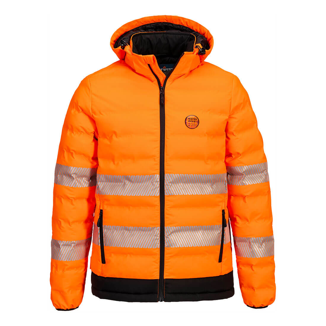 Portwest Hi-Vis Ultrasonic Heated Tunnel Jacket - Orange/Black - S548 Small / Orange - Overlook Boots