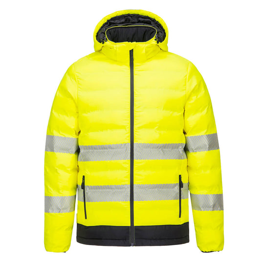 Portwest Hi-Vis Ultrasonic Heated Tunnel Jacket - Yellow/Black - S548 - Overlook Boots