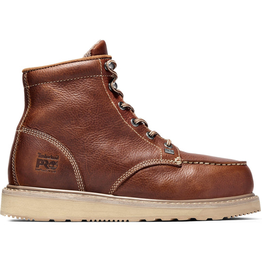 Timberland PRO Men's Barstow Wedge 6" Moc Toe Alloy Toe Work Boot - Rust - TB188559214 - Overlook Boots