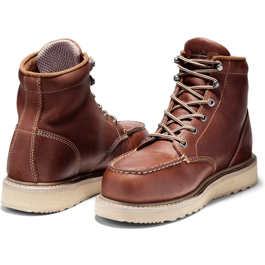 Timberland PRO Men's Barstow Wedge 6" Moc Toe Alloy Toe Work Boot - Rust - TB188559214 - Overlook Boots