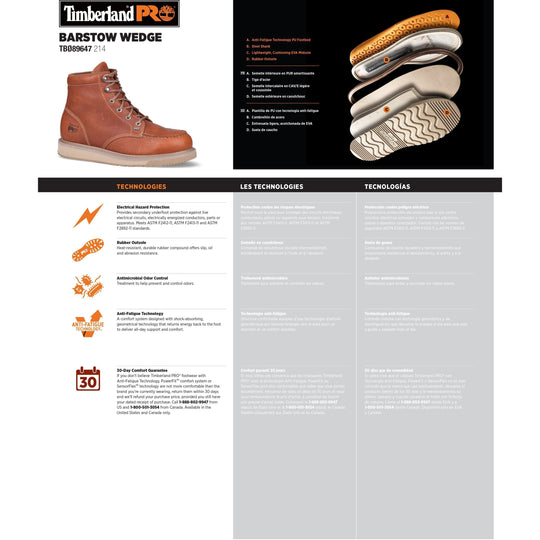 Timberland PRO Men's Barstow Wedge 6" Soft Toe Work Boot - Rust - TB189647214 - Overlook Boots