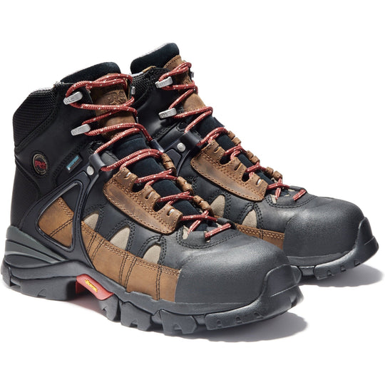 Timberland PRO Men's Hyperion 6" Alloy Toe Waterproof Work Boot - TB190646214 3.5 / Medium / Brown/Black Distressed - Overlook Boots