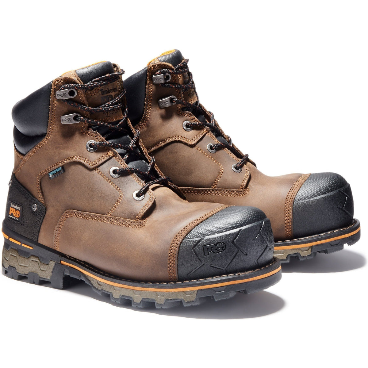 Timberland PRO Men's Boondock 6" Composite Toe Waterproof Work Boots - TB192615214 7 / Medium / Brown Oiled Distressed - Overlook Boots