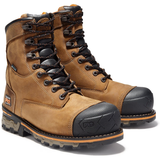 Timberland PRO Men's Boondock 8" Composite Toe Waterproof Work Boot - TB192671214 7 / Medium / Brown Oiled Distressed - Overlook Boots