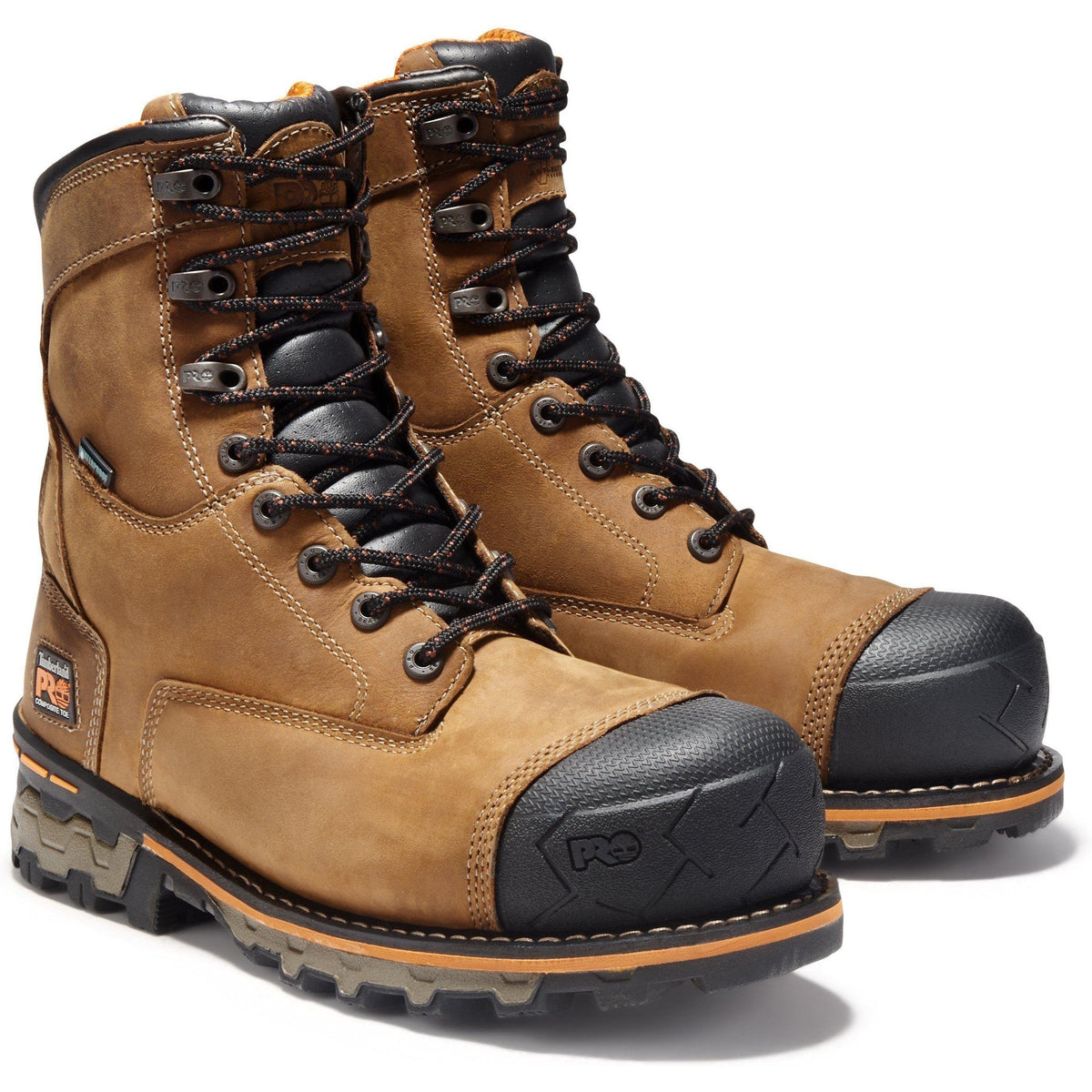 Timberland PRO Men's Boondock 8" Composite Toe Waterproof Work Boot - TB192671214 7 / Medium / Brown Oiled Distressed - Overlook Boots