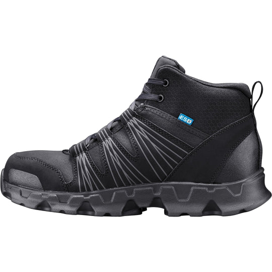 Timberland Pro Men's Powertrain Alloy Toe SD+ Mid Work Boot - Black - TB1A11QF001 - Overlook Boots
