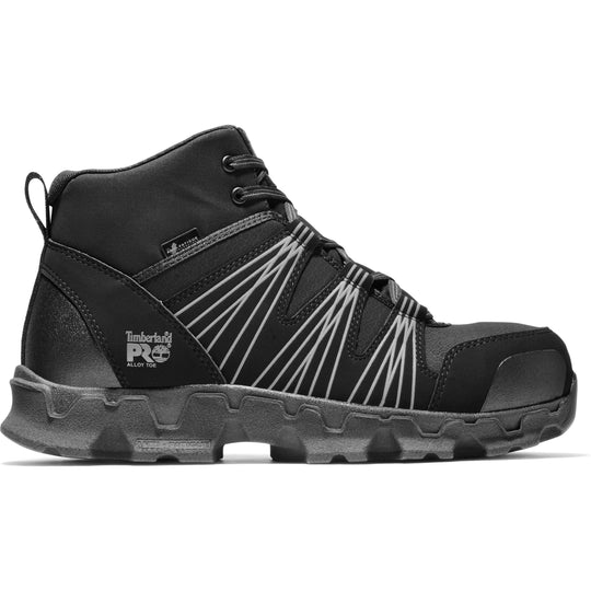Timberland Pro Men's Powertrain Alloy Toe SD+ Mid Work Boot - Black - TB1A11QF001 - Overlook Boots