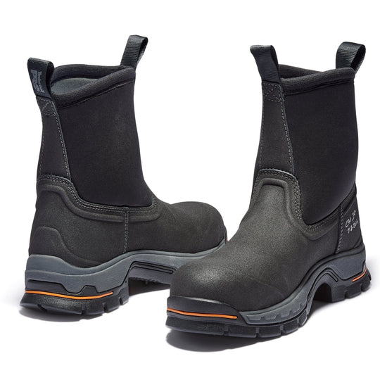 Timberland PRO Men's Stockdale 8" Alloy Toe Waterproof Pull-on Work Boot - Black - TB1A1AXG001 - Overlook Boots