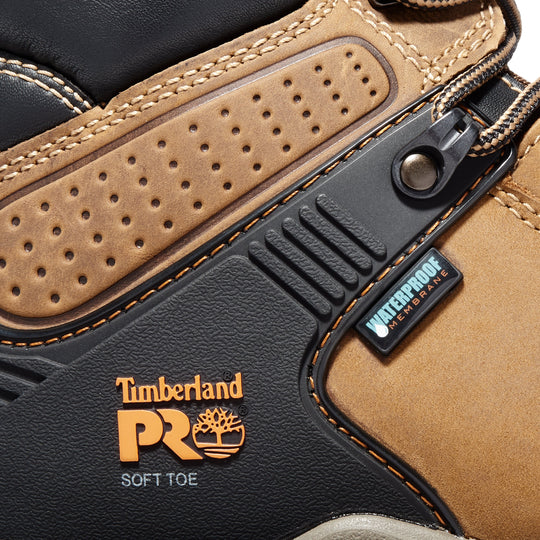Timberland PRO Men's Hypercharge 6" Soft Toe Waterproof Work Boot - Brown - TB1A1Q56214 - Overlook Boots