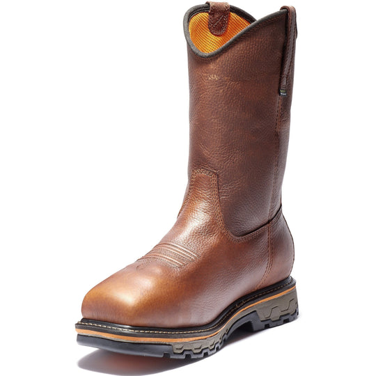 Timberland Pro Men's True Grit 10" Composite Toe Waterproof Internal Met Guard Pull-On Work Boot - Brown - TB1A25F5214 - Overlook Boots