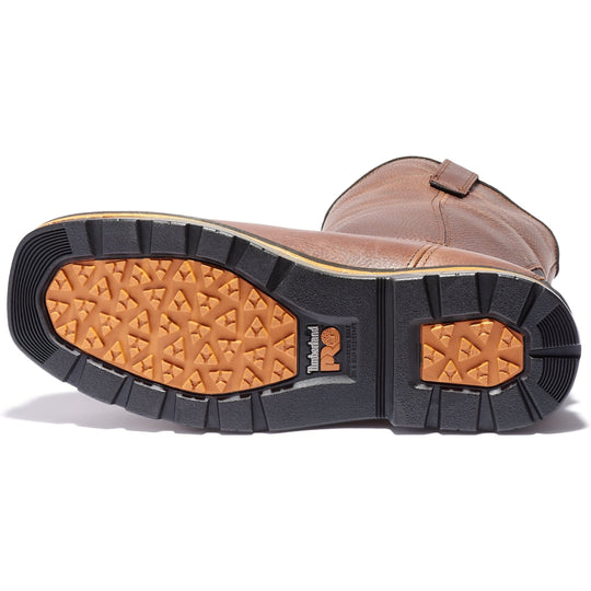 Timberland Pro Men's True Grit 10" Composite Toe Waterproof Internal Met Guard Pull-On Work Boot - Brown - TB1A25F5214 - Overlook Boots