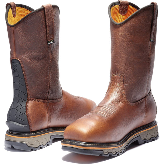 Timberland Pro Men's True Grit 10" Composite Toe Waterproof Internal Met Guard Pull-On Work Boot - Brown - TB1A25F5214 - Overlook Boots