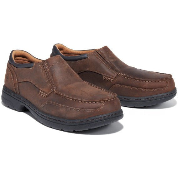 Timberland PRO Men's Branston Alloy Toe ESD Slip-On Moc Toe Work Shoe - Brown - TB191694214 - Overlook Boots
