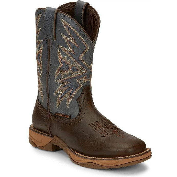 Tony Lama Men's Bartlett 11" Square Toe Waterproof Western Work Boot- Brown- RR3358 7 / Medium / Brown - Overlook Boots
