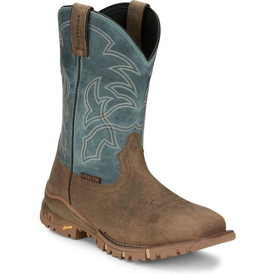 Tony Lama Men's Roustabout 11" Steel Toe Waterproof Western Work Boot - Tan - TW5008 7 / Medium / Tan - Overlook Boots