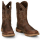 Tony Lama Men's Rasp 11" Square Toe Western Work Boot- Brown- RR3364 - Overlook Boots