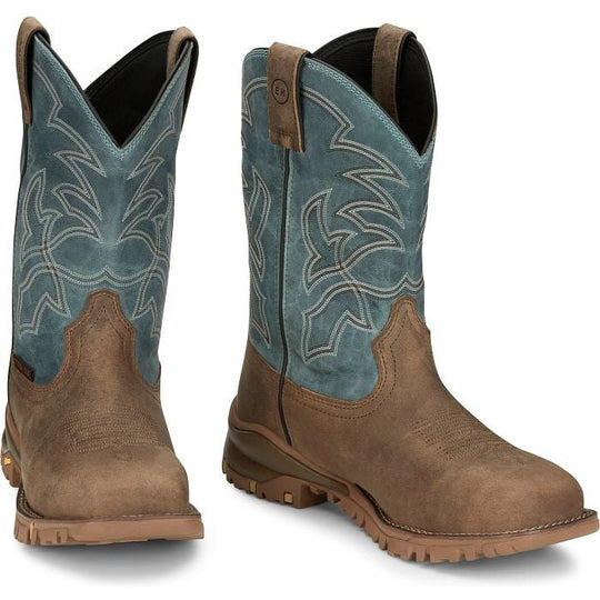 Tony Lama Men's Roustabout 11" Steel Toe Waterproof Western Work Boot - Tan - TW5008 - Overlook Boots