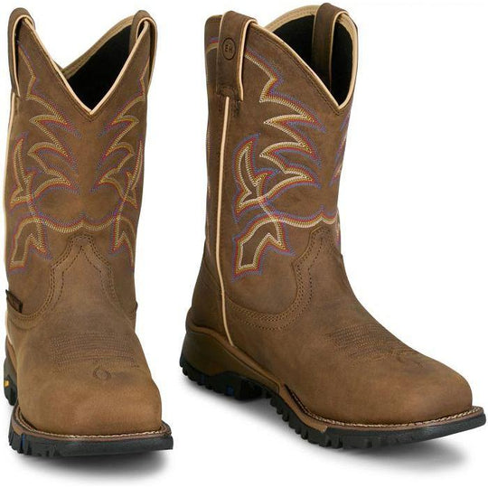 Tony Lama Men's Roustabout 11" Steel Toe Waterproof Western Work Boot - Tan - TW5022 - Overlook Boots