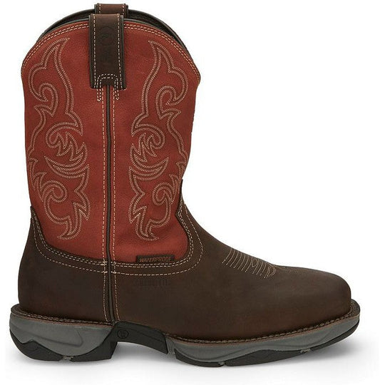 Tony Lama Men's Junction 11" Steel Toe Waterproof Western Work Boot -Brown- RR3352 - Overlook Boots