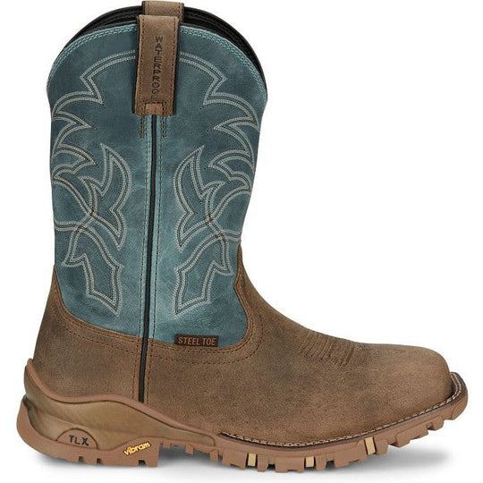 Tony Lama Men's Roustabout 11" Steel Toe Waterproof Western Work Boot - Tan - TW5008 - Overlook Boots