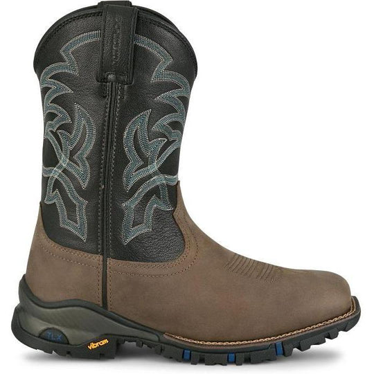 Tony Lama Men's Roustabout 11" Square Toe Waterproof Work Boot- Grey - TW5020 7 / Medium / Brown - Overlook Boots