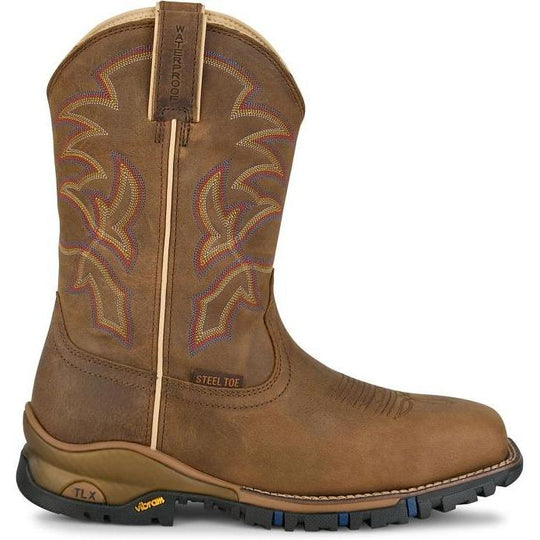 Tony Lama Men's Roustabout 11" Steel Toe Waterproof Western Work Boot - Tan - TW5022 - Overlook Boots