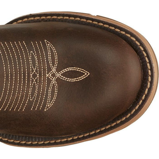Tony Lama Men's Rasp 11" Wide Round Toe Waterproof Western Work Boot- Brown- RR3362 - Overlook Boots