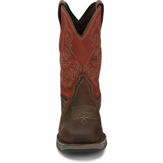 Tony Lama Men's Junction 11" Steel Toe Waterproof Western Work Boot -Brown- RR3352 - Overlook Boots