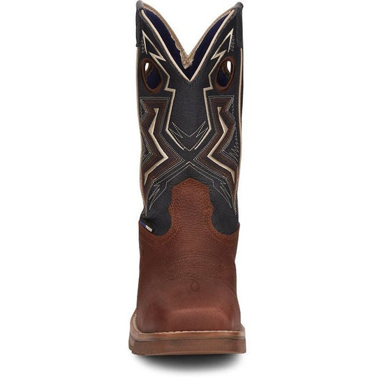 Tony Lama Men's Force 11" Wide Square Composite Toe Waterproof Western Work Boot -Brown- TW3402 - Overlook Boots