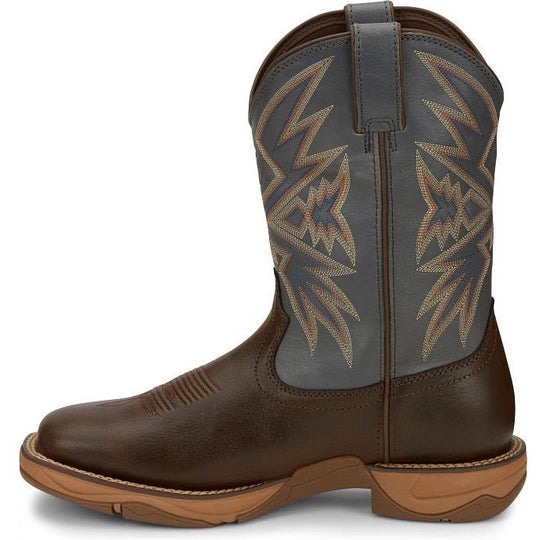 Tony Lama Men's Bartlett 11" Square Toe Waterproof Western Work Boot- Brown- RR3358 - Overlook Boots