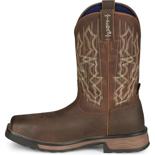 Tony Lama Men's Anchor 11" Composite Toe Waterproof Western Work Boot -Brown- TW3415 - Overlook Boots