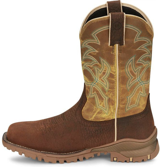 Tony Lama Men's Roustabout 11" Steel Toe Waterproof Western Work Boot - Brown - TW5006 - Overlook Boots