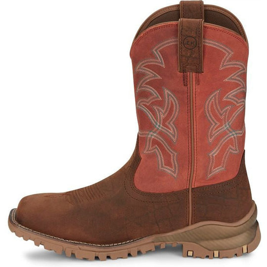 Tony Lama Men's Roustabout 11" Steel Toe Waterproof Western Work Boot -Brown- TW5007 - Overlook Boots
