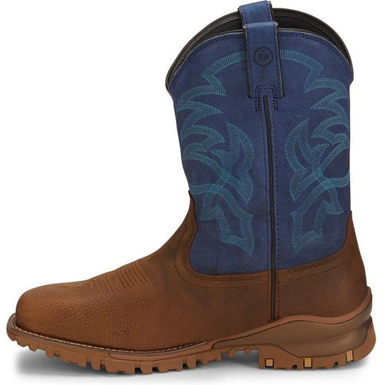 Tony Lama Men's Roustabout 11" Steel Toe Waterproof Western Work Boot - Brown - TW5010 - Overlook Boots
