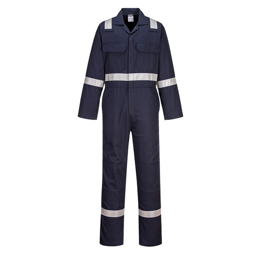 Portwest Bizweld Work Overol Completo Resistente al Fuego (FR), Cinta Reflejante - Azul Marino - UBIZ8