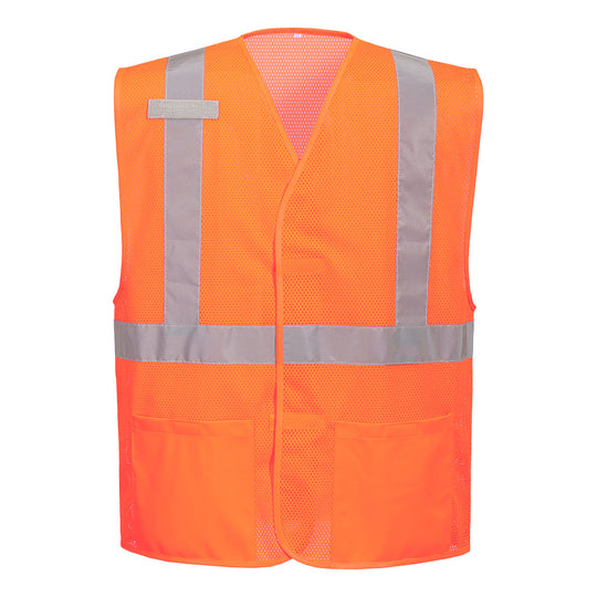 Portwest Economy Hi-Vis Mesh External Pocket Vest - Orange - 12 Pack - UC491 Small/Medium / Orange - Overlook Boots