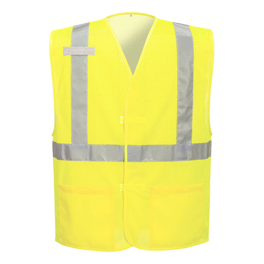 Portwest Economy Hi-Vis Mesh External Pocket Vest - Yellow - 12 Pack - UC491 Small/Medium / Yellow - Overlook Boots