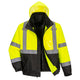 Portwest Hi-Vis 3-in-1 Contrast Premium Bomber Jacket - Yellow/Black Tall - US365 Large / Yellow - Overlook Boots