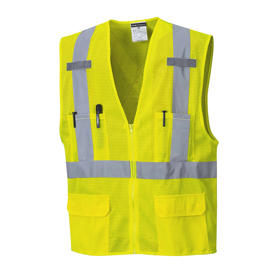 Portwest Atlanta Hi-Vis X Back Executive Vest - Yellow - 12 Pack - US370 Medium / Yellow - Overlook Boots