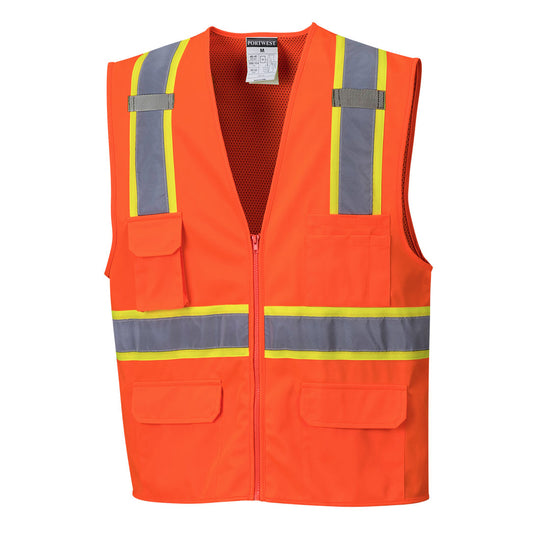 Portwest Hi-Vis Mesh Safety Vest - Orange - 12 PACK - US372 Medium / Orange - Overlook Boots