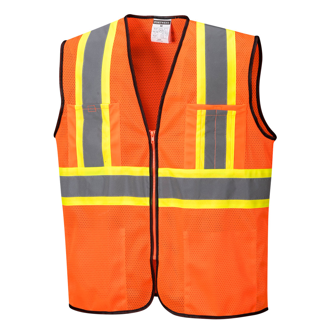 Portwest Frisco Hi-Vis Mesh Executive Vest - Orange - 12 Pack - US381 Medium / Orange - Overlook Boots