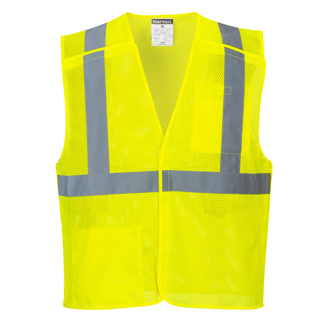Portwest Economy Hi-Vis Breakaway Vest - Yellow - 12 Pack - US384 Small / Yellow - Overlook Boots