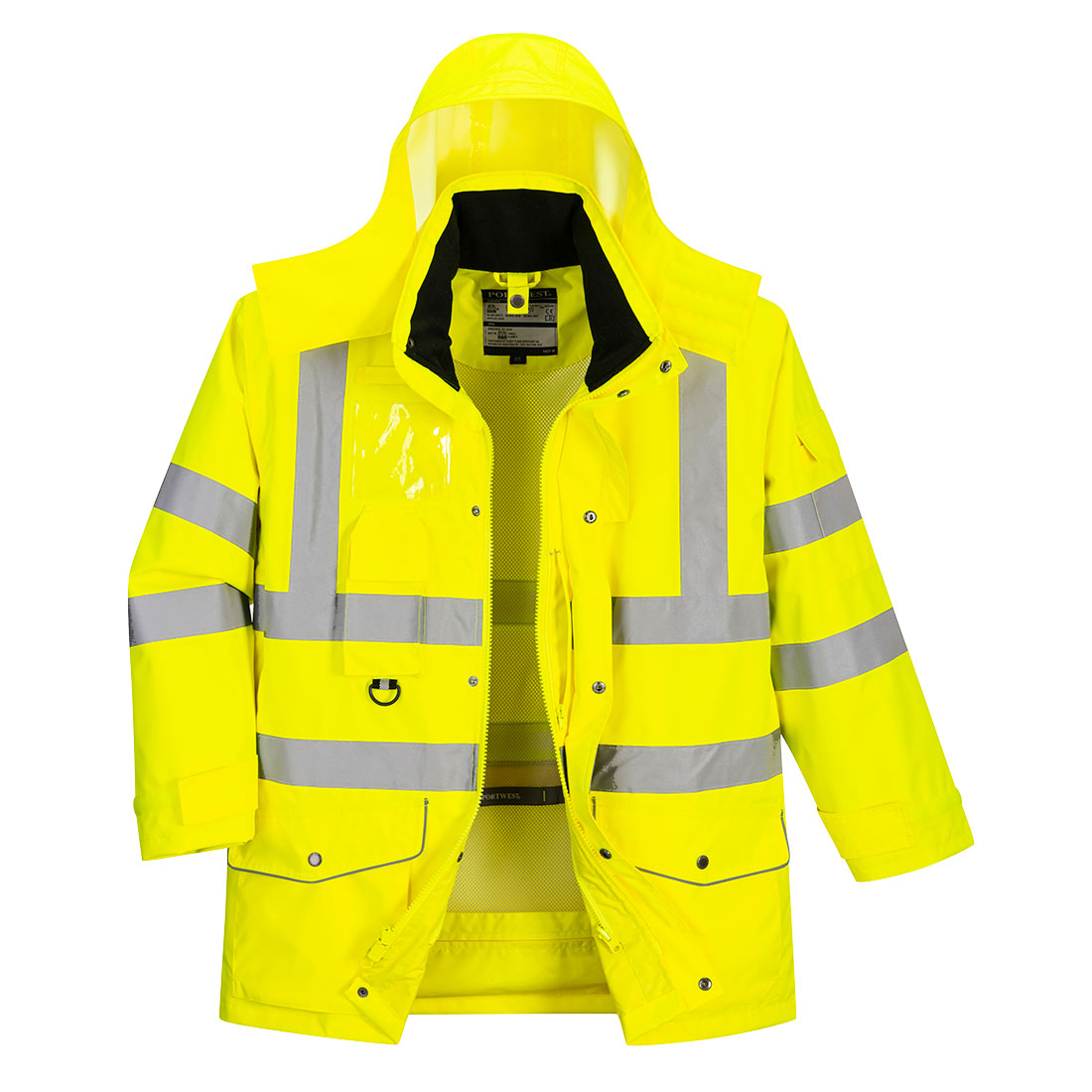 Portwest Hi-Vis 7-in-1 Traffic Jacket - Yellow - US427 Small / Yellow - Overlook Boots