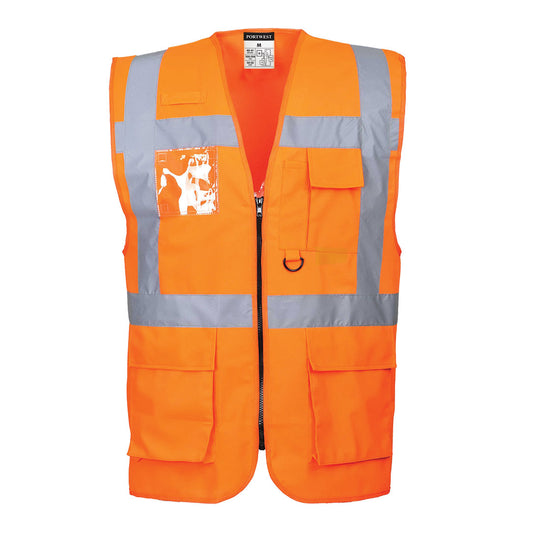 Portwest Berlin Hi-Vis Executive Vest - Orange - 12 Pack - US476 Small / Orange - Overlook Boots