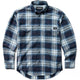 Wolverine Men's Flame Resistant Plaid Long Sleeve Twill Shirt - Navy - W1203980-417 Medium / Navy Plaid - Overlook Boots