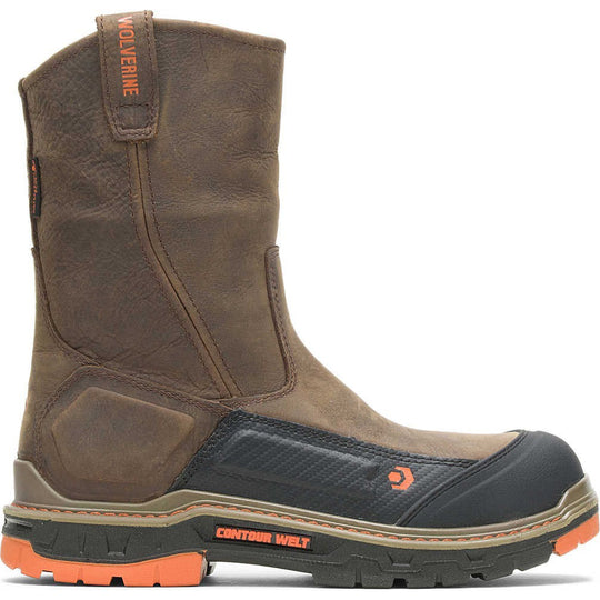 Wolverine Men's Overpass Carbonmax Composite Toe Waterproof Work Boot- Coffee- W10708 7 / Medium / Brown - Overlook Boots
