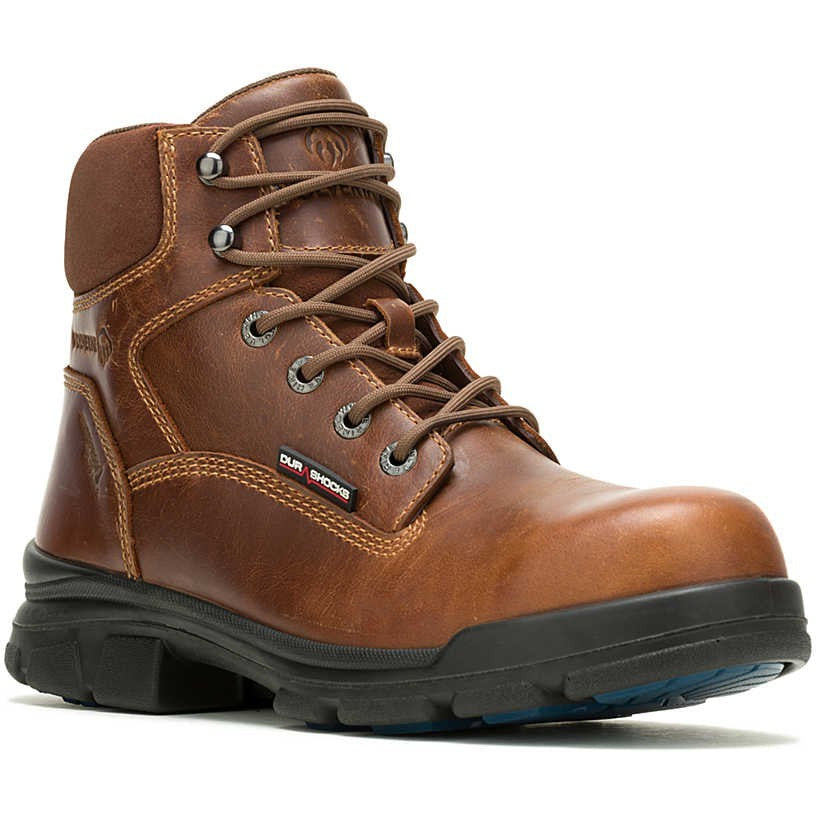Wolverine Men's Durashocks Slip Resistant Icon 6" Composite Toe Waterproof Work Boot -Tan- W241100 7 / Medium / Tan - Overlook Boots